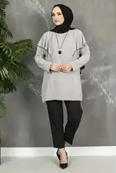 Chaîne de vêtements pour femmes, détail Aerobin, tunique de voile, Ramadan, été pour musulman, robe de prière, Jilbab, à capuche, Abaya islamique Abaya – chemises longues en coton peigné pour femmes, tunique de Ramadan