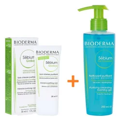 Bioderma Sebium Global 30ml + / Gel Moussant 200ml Acne Prone Skin Treatment