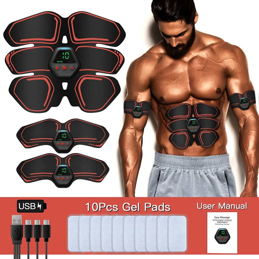 

EMS Abdominal Muscle Stimulator USB Rechargeable Abdominal Muscle Shaping Belt Portable Abdominal Fitness Training Equipment