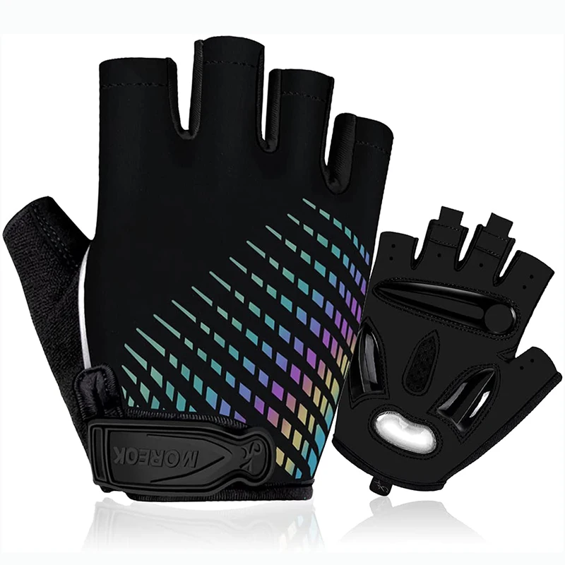 MOREOK Guantes de ciclismo Medio Dedo 5MM Guantes de bicicleta de gel Guantes de bicicleta antideslizantes Guantes de ciclismo MTB al aire libre a