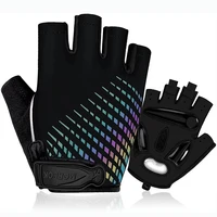 MOREOK Guantes de ciclismo Medio Dedo 5MM Guantes de bicicleta de gel Guantes de bicicleta antideslizantes Guantes de ciclismo MTB al aire libre a prueba de golpes para hombres y mujeres