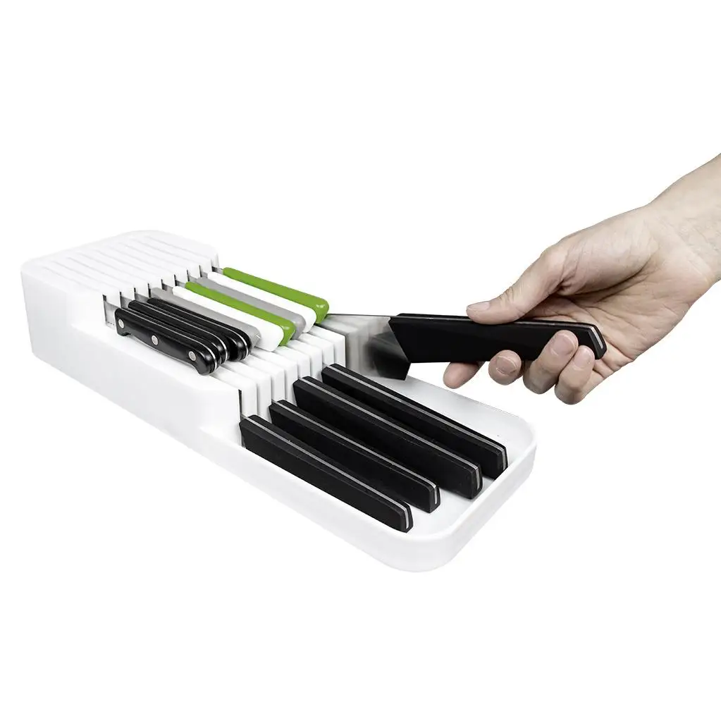 Kitchen Organizer Cutlery Storage Box Chef Knives Block Holder Cleaver Drawer Rack Stand Cabinet Tray Multi-function Partition