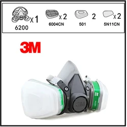 3M 6200+6004 Reusable Half Face Mask Respirator Ammonia Methylamine Organic Vapor Cartridge NIOSH&LA Standard LT048