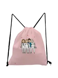 Nurse Drawstring Bag Fashion Child Backpack Cartoon Teenager Bookbag Gift Storage Bag Travel Bags Soft Back Bag Custom Pattern