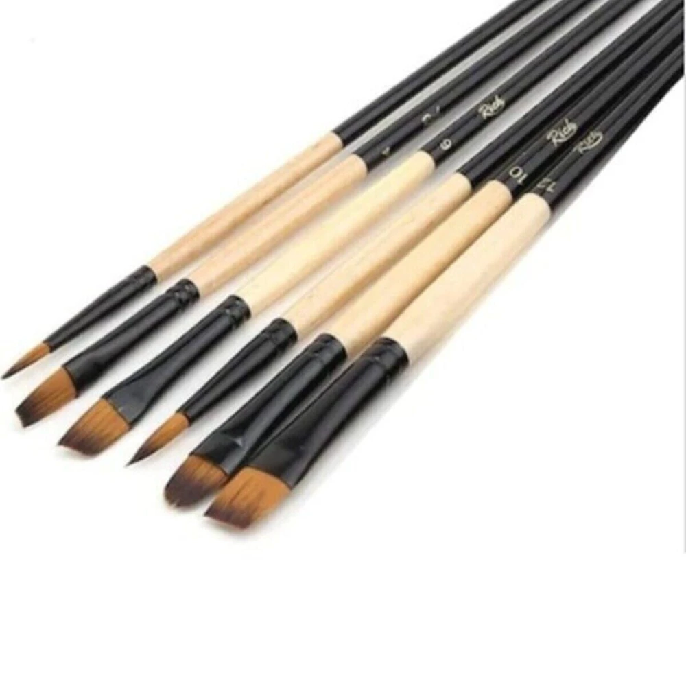 

Rich New Serie 6 Mixed Brushes Set-2 Hobby And Artistic Painting Synthetic Bristle Art Office School Supplies Stationary Student