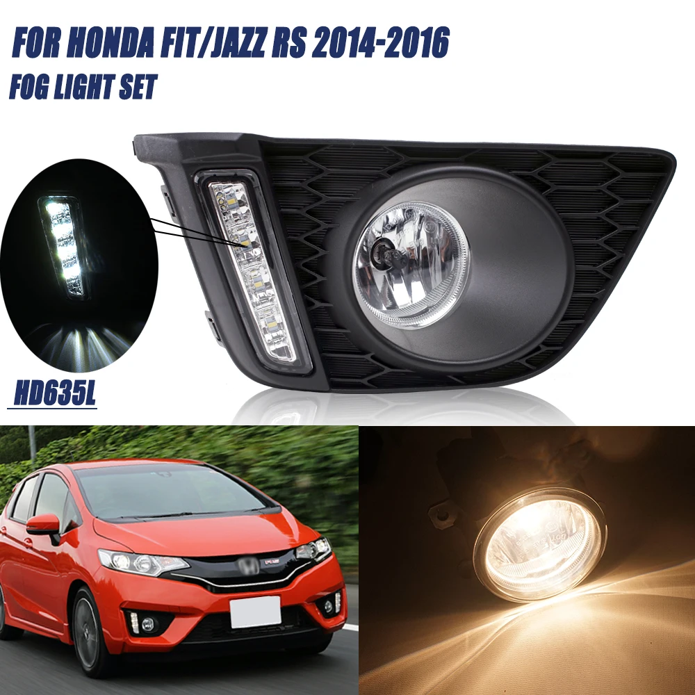 

Передние противотуманные светильник для Honda Fit Jazz RS 2014 2015 2016 s, Стайлинг автомобиля, точесветильник фары, противотуманные фары с переключателем-1 пара