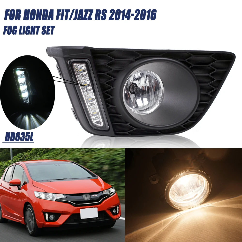 For Honda Fit Jazz RS 2014 2015 2016 Front Fog Lights Car Styling Spot Light Fog Lamps With Switch - 1 Pair