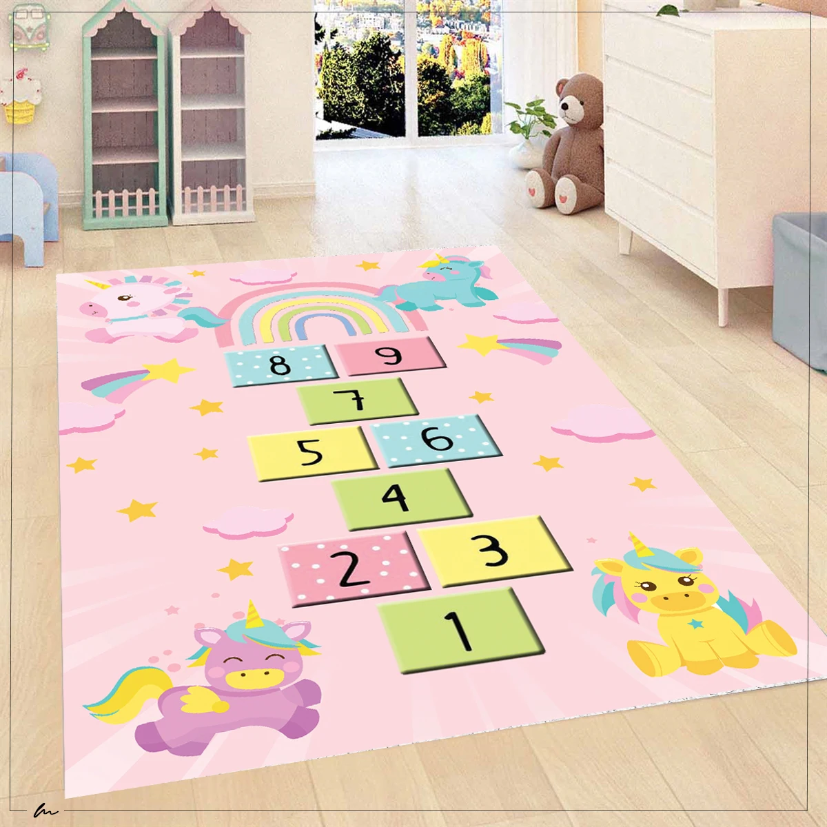 Unicorn Hopscotch  Girls Room Carpet Girls Room Decoration Girls Room Decoration Toddler Girls Room Decoration Girls Bedroom