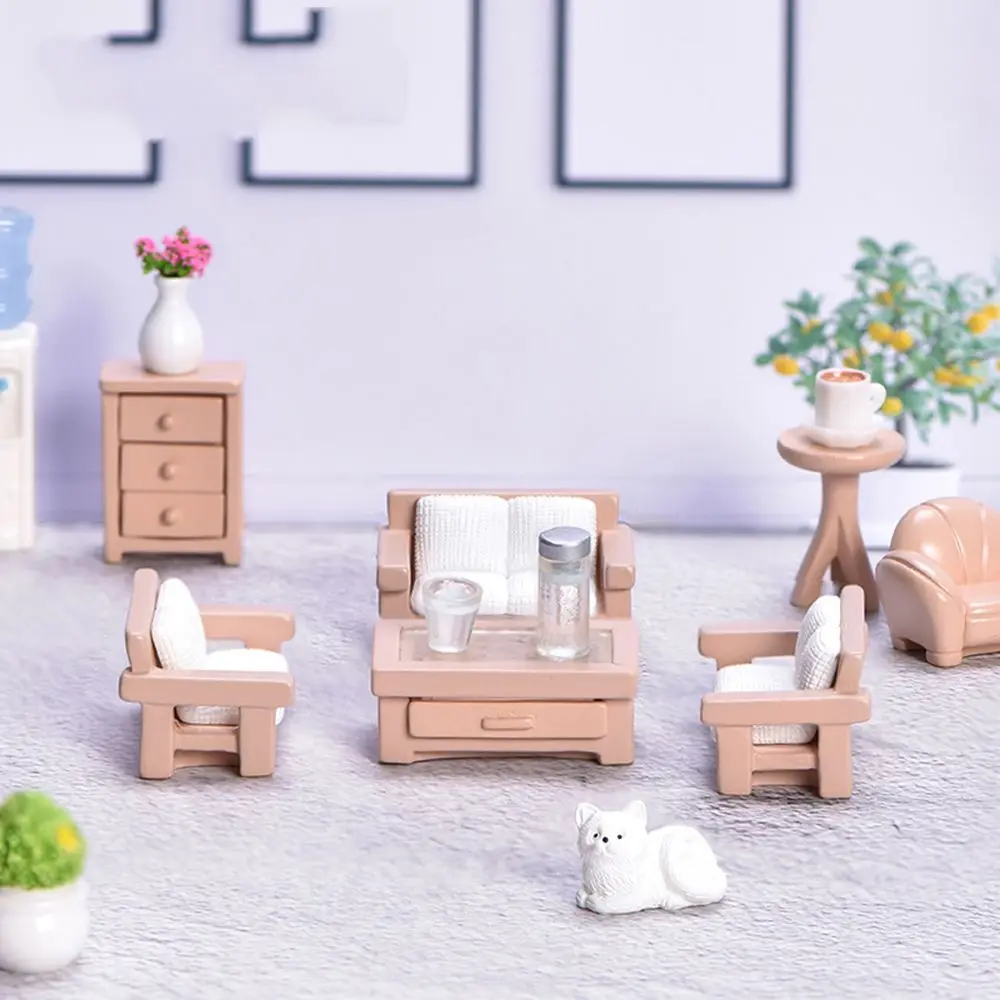 Miniature Dollhouse Furniture Dollhouse Ornament Dolls House Mini Toy Accessories Table chair shafa Model Kids Toy