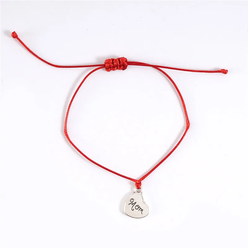 دلاية قلب الحب أساور للنساء الصداقة أمي هدايا الحد الأدنى حبل أحمر اليدوية مضفر بطاقة الإبداعية أساور مجوهرات