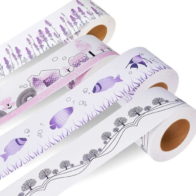 PVC 귀여운 자기 접착제베이스 보드 벽 스티커 테두리 거실 주방 욕실 침실 코너 Windowsill 허리 라인 바탕 화면