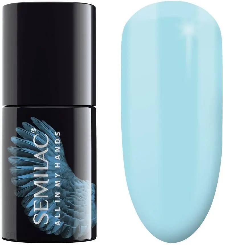 Semilac Light Blue 229 semi-permanent cover, UV hybrid nail polish texture Gel