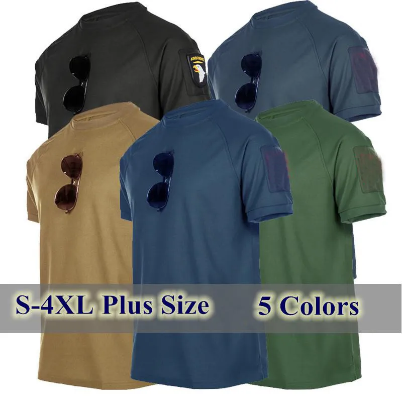 Sommer Männer T-shirts Taktische Casual Shirts Quick Dry Outdoor Wandern Sport Tops Tees Oansatz Kurzarm Männliche Kleidung S-4XL