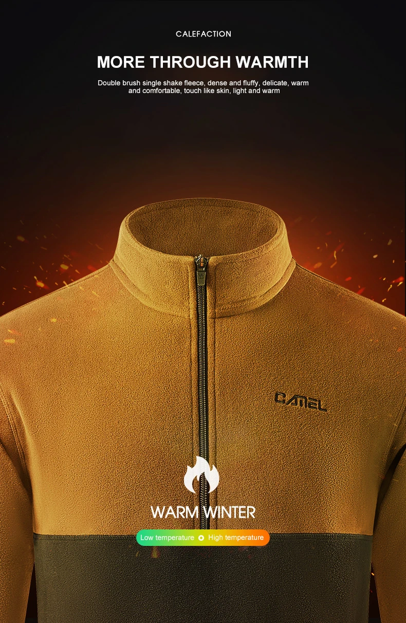 GOLDEN CAMEL Men's Jackets Polar Plus Soft Casual Fleece Jacket for Men Autumn Winter Stand-up Collar Sweater Sweatshirt Clothes