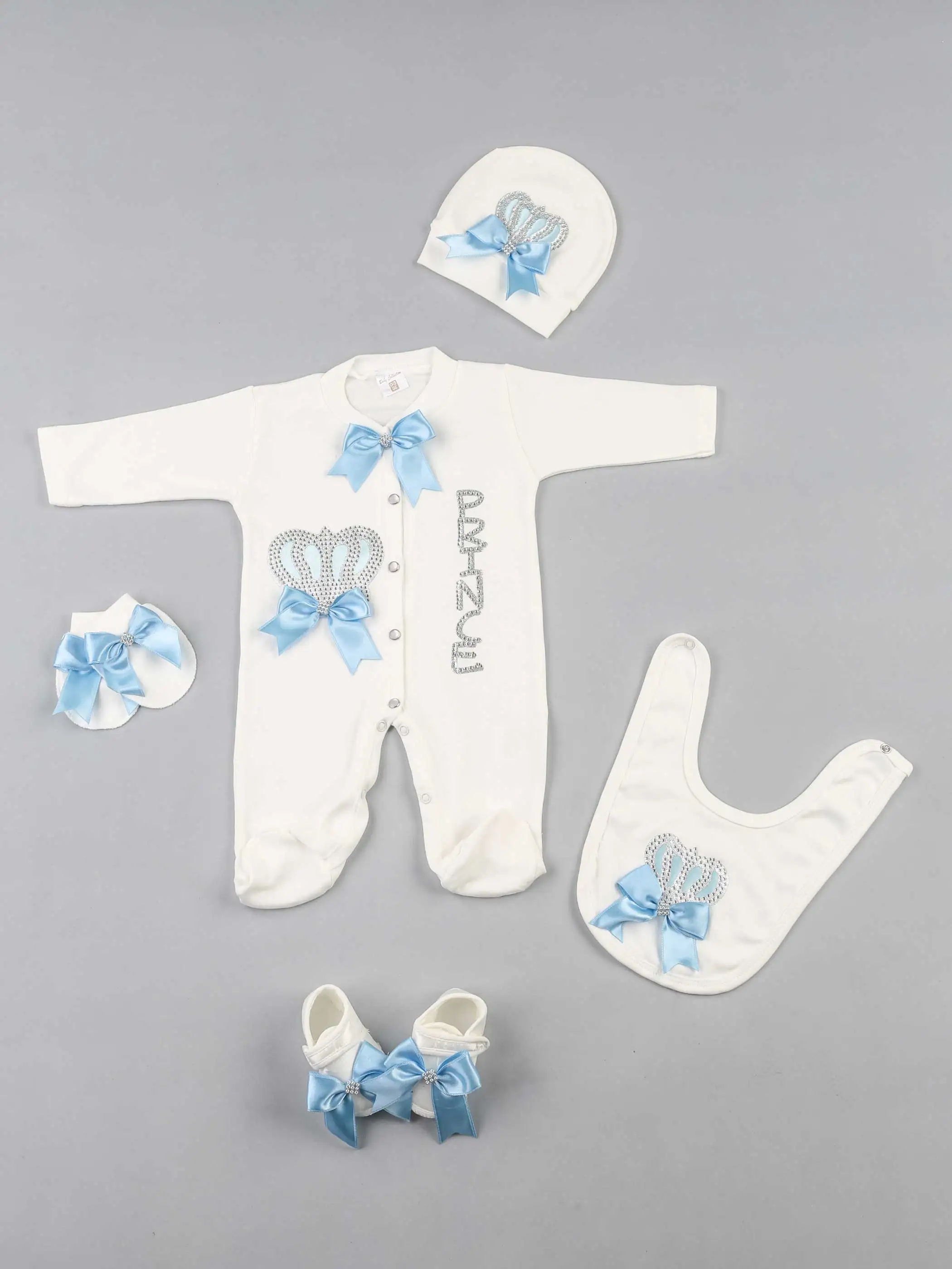 Newborn Baby Rompers Girls Boys Clothes 5 pcs Set Male King Girls Queen Babies Overalls Clothing Cute Newborn Jumpsuit Toddler