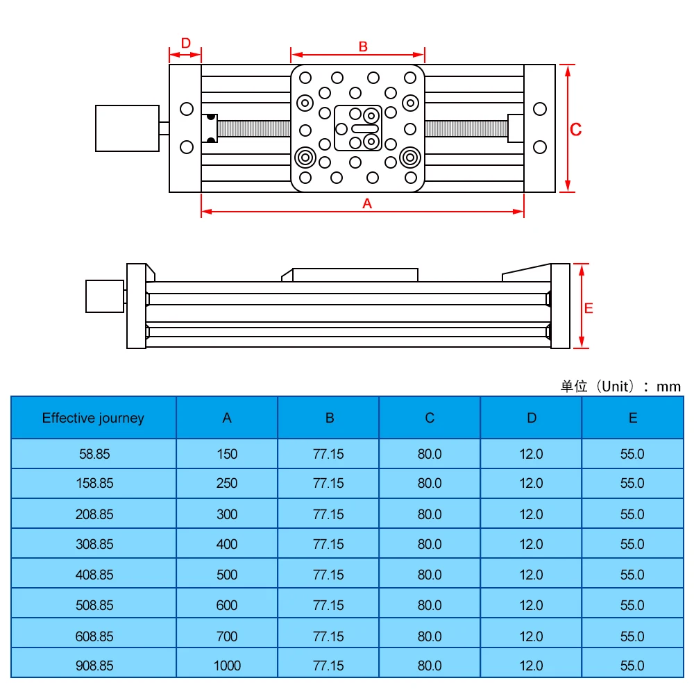 Imagem -02 - Impressora 3d Z-eixo Chumbo t8 Parafuso C-feixe Cnc Mesa Deslizante Atuador Kit Guias Lineares Suporte Passo Servo Motor