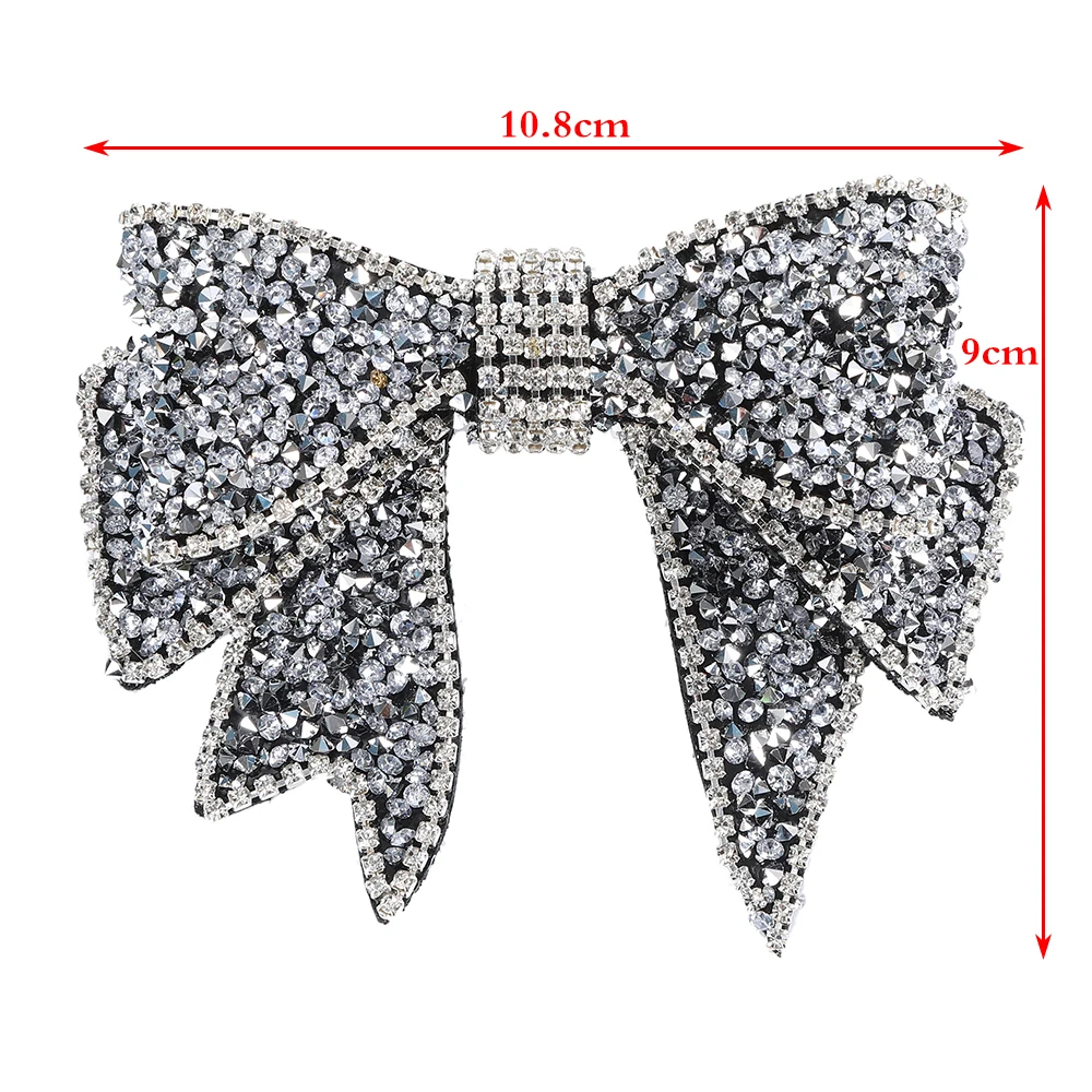 Crystal Big Bow Barrettes Hair Clips For Women Ponytail Holder Girls Hair Accessories Rhinestone Hairpins Fashion Hairgrips Band