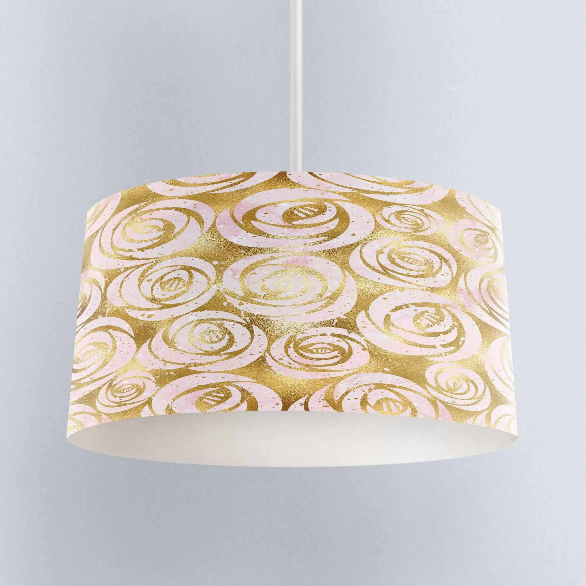 

Else Golden Yellow Roses Flowers Roses Digital Printed Fabric Chandelier Lamp Drum Lampshade Floor Ceiling Pendant Light Shade