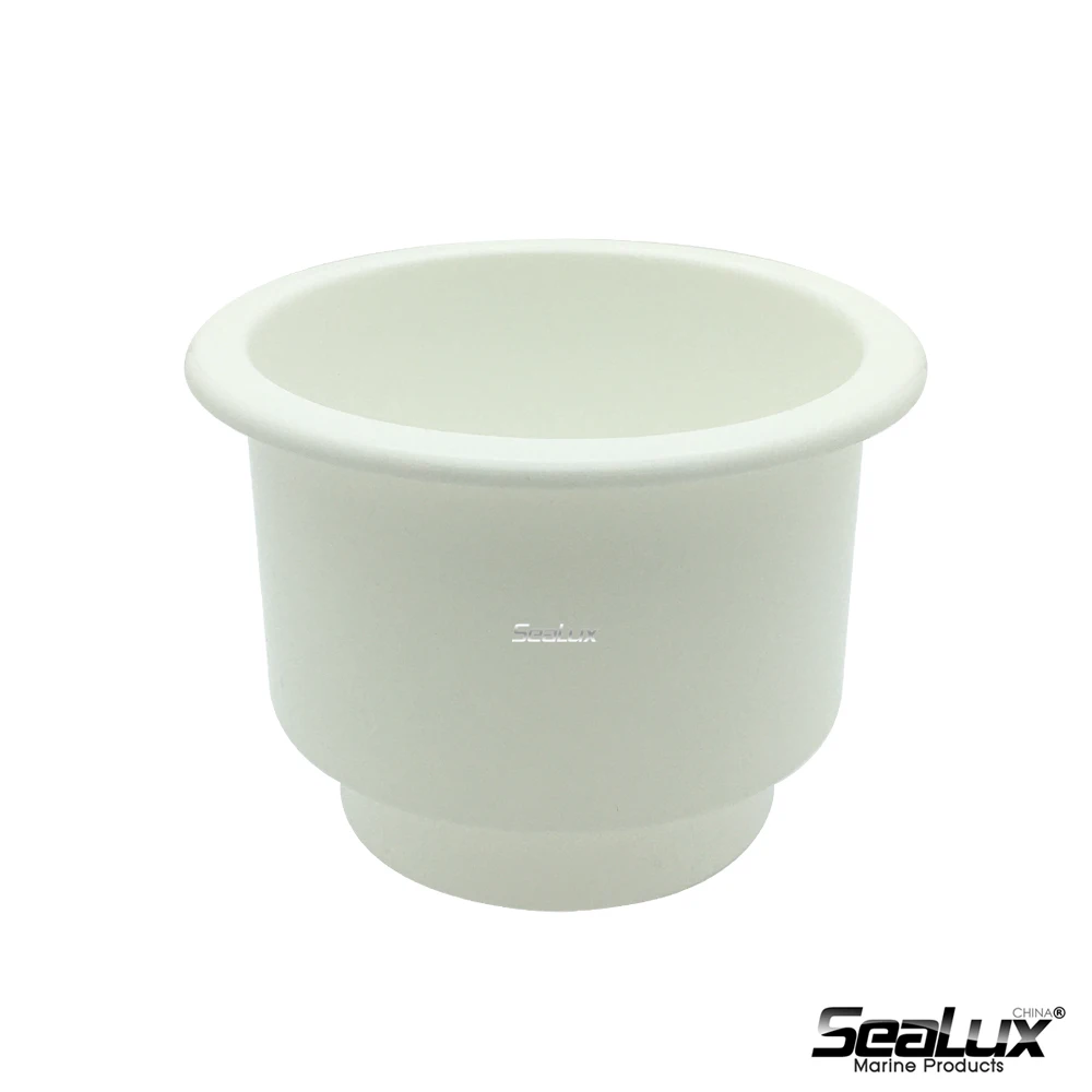 Sealux Plastic Drink Holder With Center Drain Holes UV Stablized PP White Color for Boat Yacht