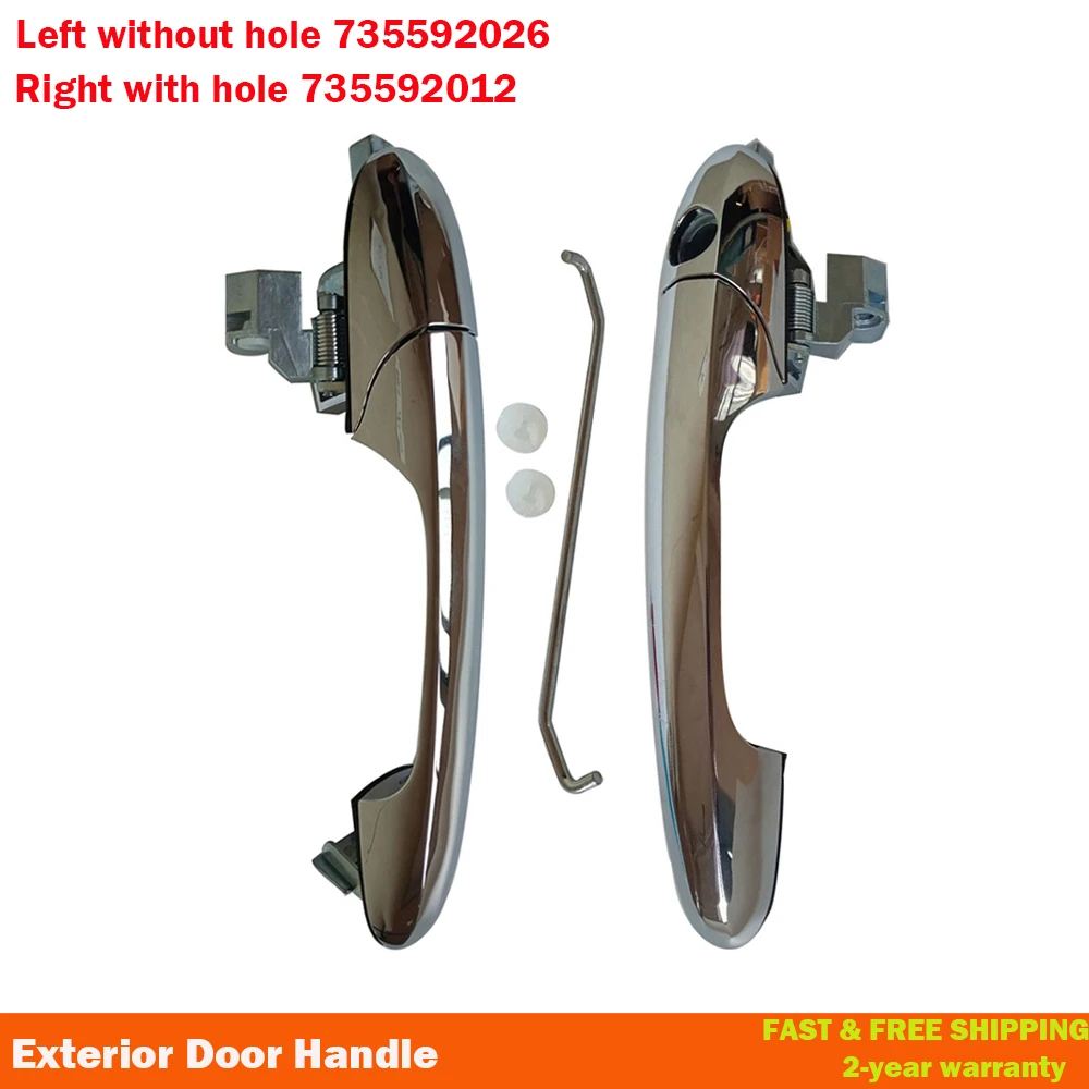 RHD Passenger Left Or Drivers Right Side Outer Door Handle With Chrome For Fiat 500 2007-2020 735592012 735592026