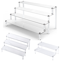 Clear Acrylic Display Riser Shelf for Funko POP Figure,Perfume,Makeup Organizer and Action Figure Holder,Car Model Cupcake Stand