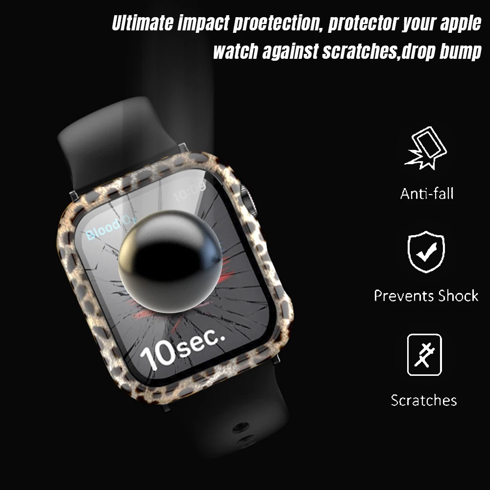 Glass+Case for Apple Watch Serie 6 5 4 3 2 1 SE 44mm 40mm iWatch Case 42mm 38mm Bumper Screen Protector+Cover Watch Accessorie