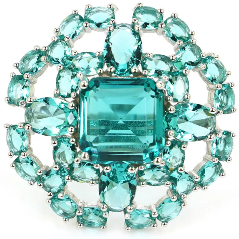 

30x30 мм Ravishing 7,8 г розовый морганит золотой цитрин женские свадебные кольца из настоящего стерлингового серебра 925 пробы