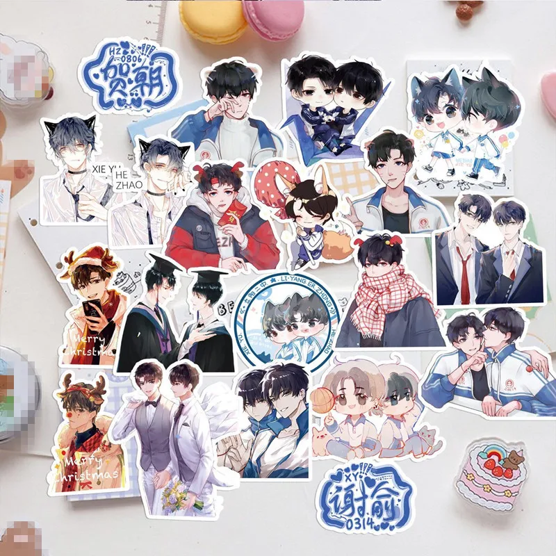 60 PCS Wei Zhuang Xue Zha He Chao Xie Yu Cosplay Label Stickers Cute Cartoon Sticker For Laptop Cup Skateboard Bike Decoration