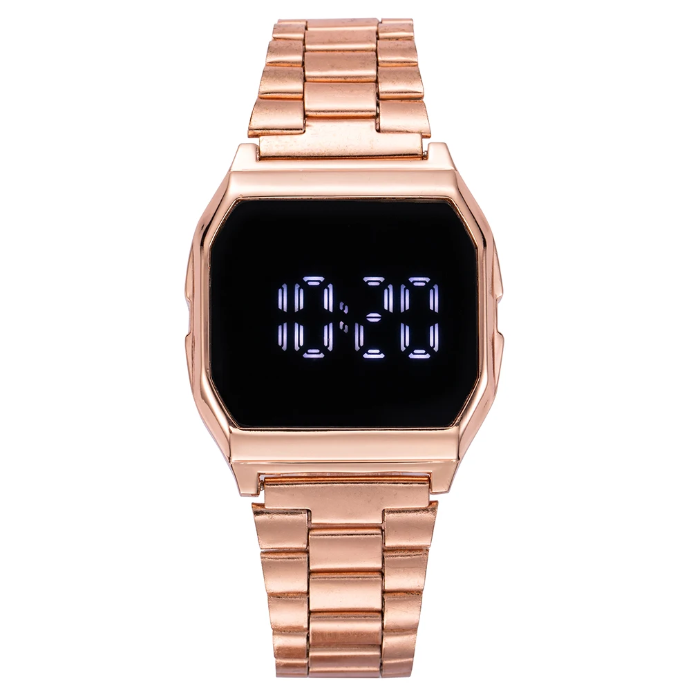 2022 Digital Sport Watches Couple Watch Stainless Steel Watchband LED Digital Wristwatch for Men Women Luxury Electronic Clock