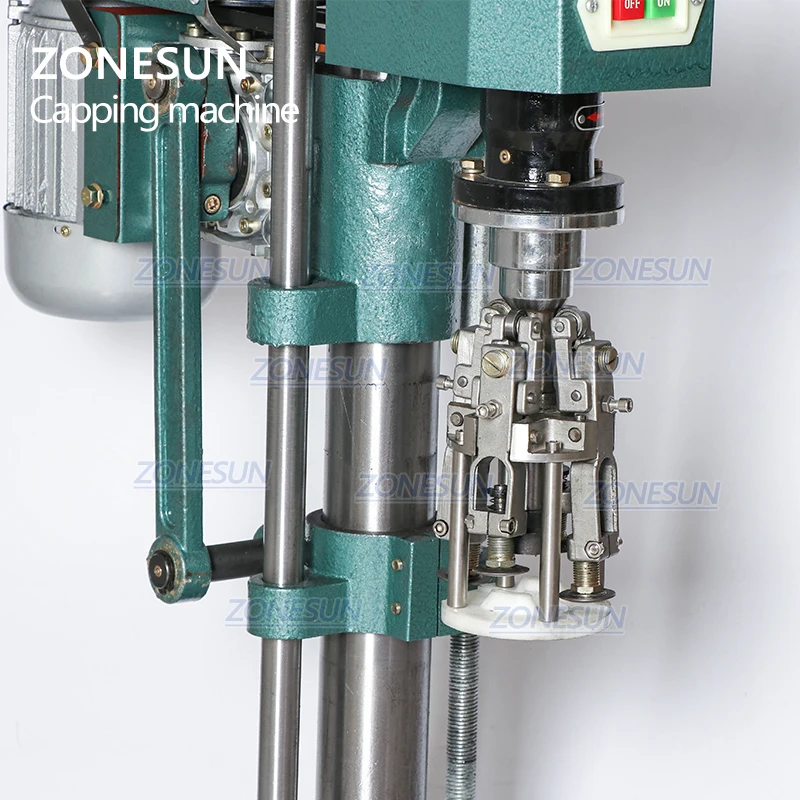 ZONESUNZS-XG60 Pilfer Proof Aluminum Caps Capping Machine ROPP Cap Screw Crimping Machine Soda Water Bottle Close Bottle Cap