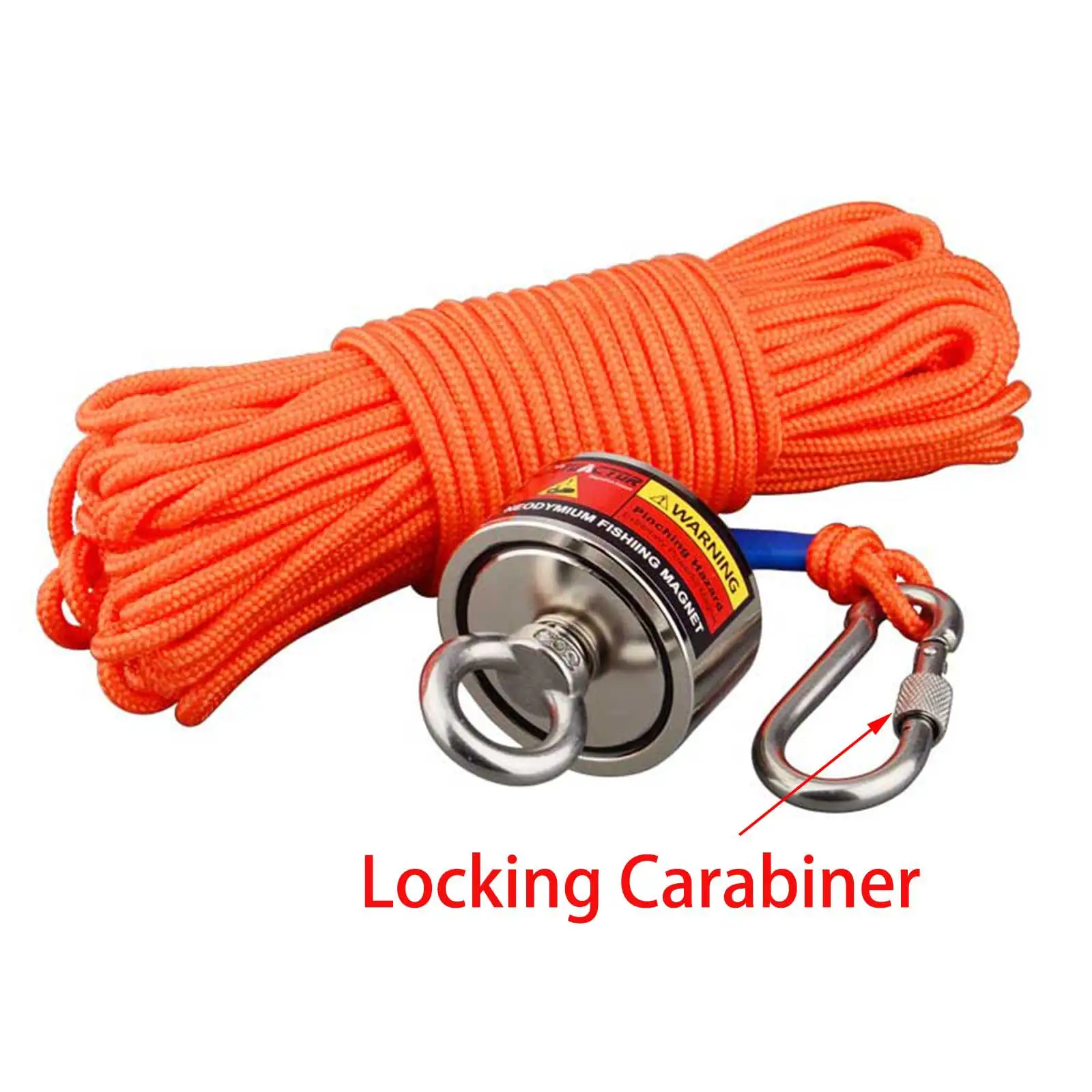 수직 양면 강한 자석 감지 금속 낚시 감지, 야외 수중 모험 내구성 로프, D60mm, 160kg