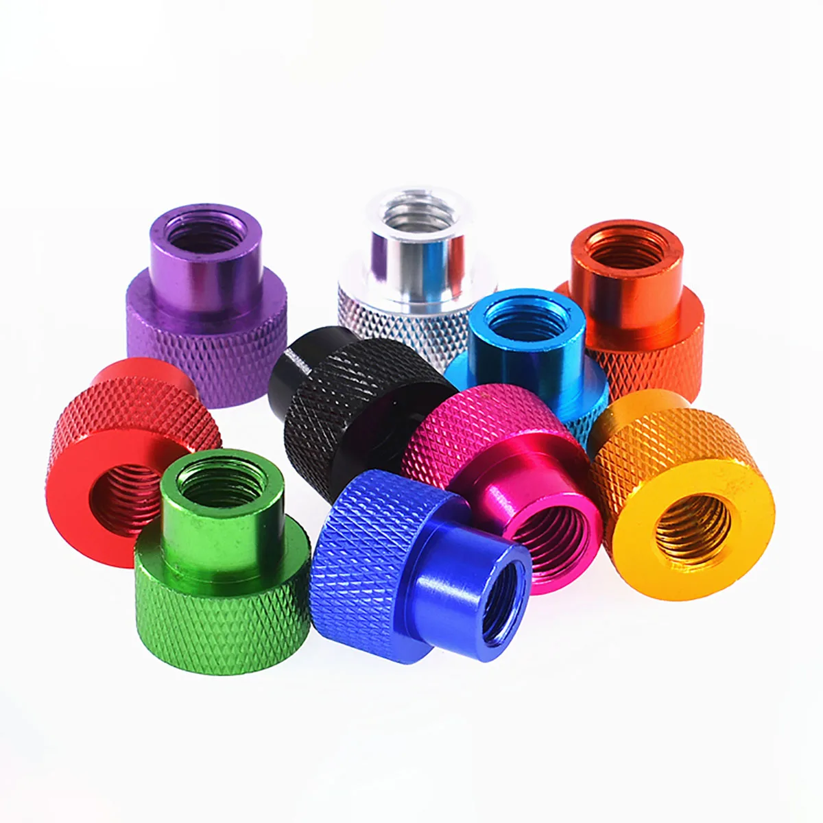 

2Pcs UNC 6#-32, 1/4-20, 3/8-16 Thread Through Hole Hand Tighten Nut Aluminum Knurled High Step Thumb Nut For RC Models Anodized