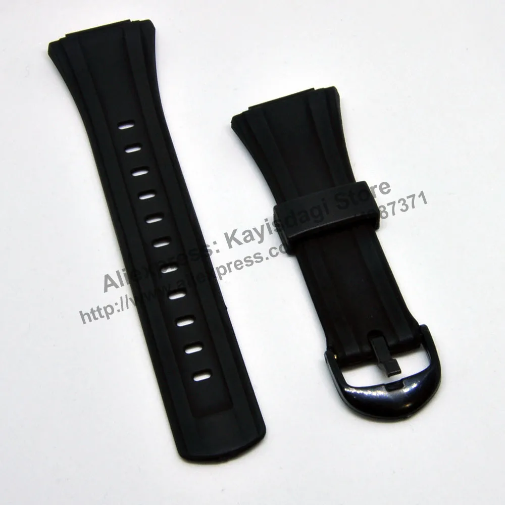 16mm Black Rubber Watch Band / Strap Compatible for Casio DB-E30-1AV / 2AV