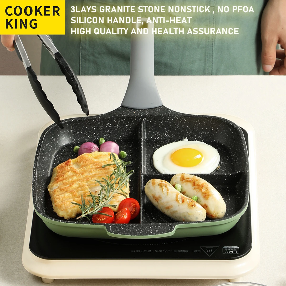 

Eco-Friendly Nonstick Breakfast Frying Pan Grill Pan Multi-Function Omlette Pan Suit For Induction With Anti-heat Handle 26cm