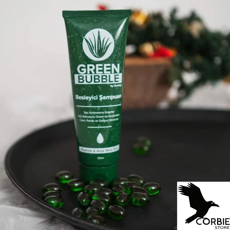 Green Bubble Capsule Keratin Botox set green bubble shampoo 125 ml and 10x1000 mg. soft gel capsule hair growth shampoo