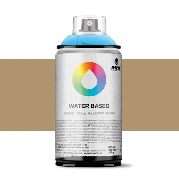 Spray paint brand MTN Water Based Color Raw Umber 300 ml Montana low pressure Little Ideal smell interior