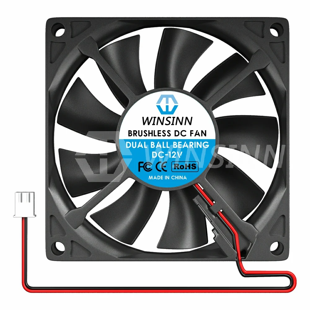 WINSINN 8015 80mm Fan DC 5V 12V 24V Sleeve / Dual Ball Bearing Brushless Cooling 80x15mm 2PIN