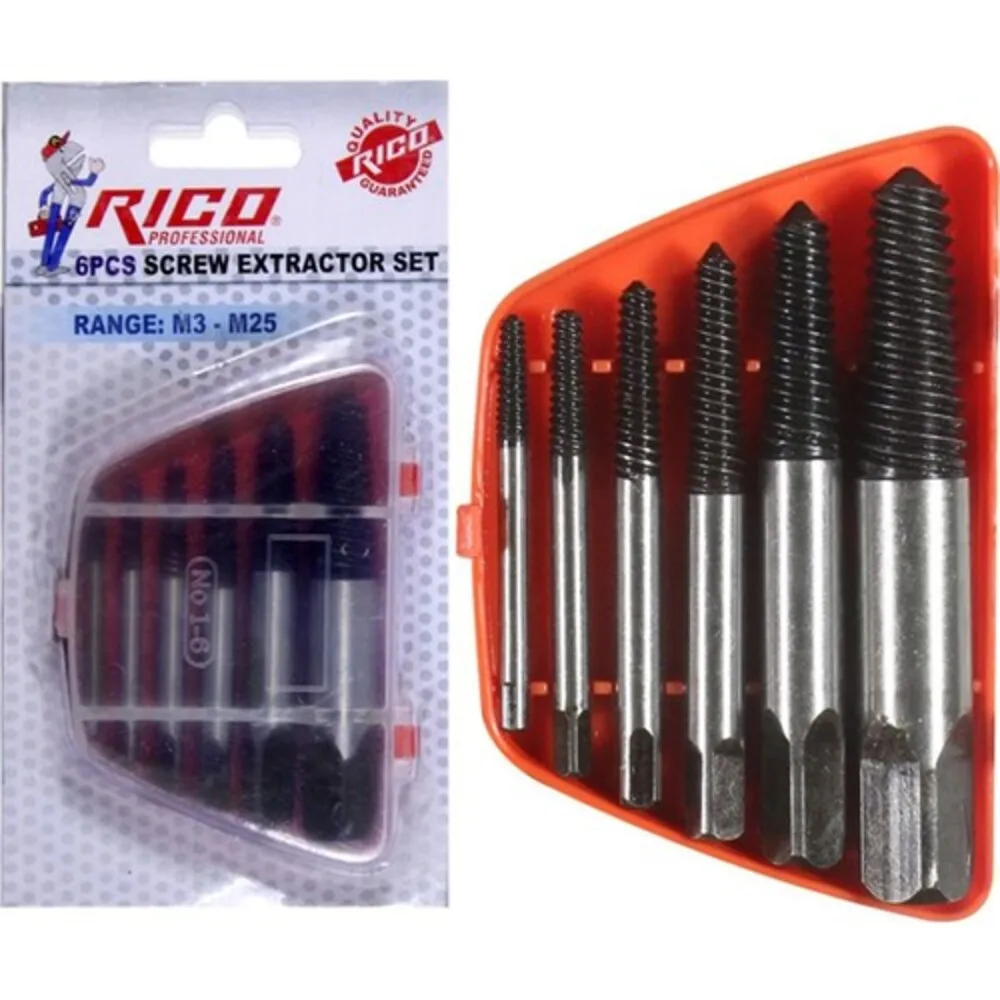 Rico 005-RC3216 Reverse Tap Screw Bolt Remover Set M3-M25 Tap Set Broken Bolt Remover Fast Free Shipping