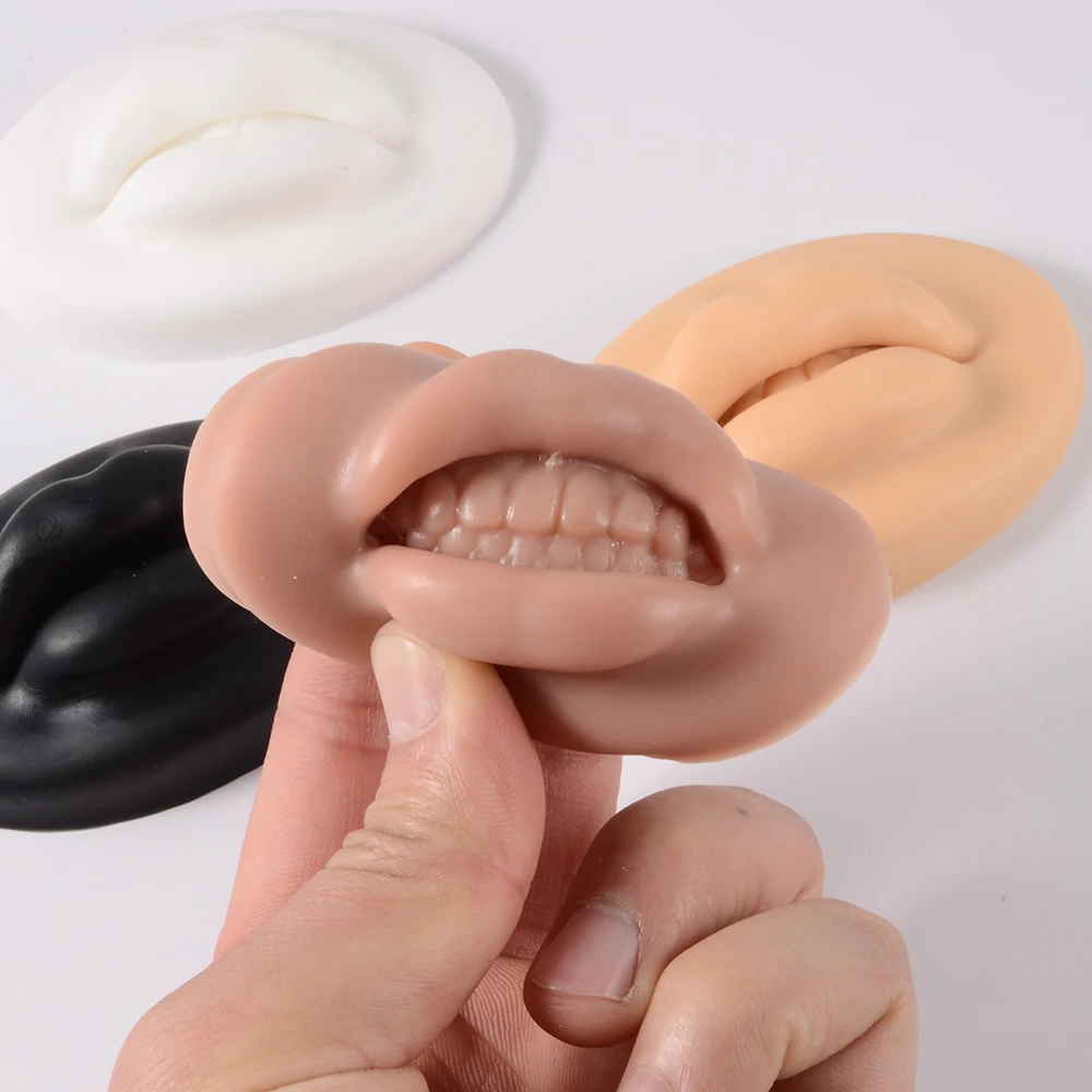 1PC Soft Silicone Flexible Face Model For Piercing Practice Human Mouth Model Simulation For Jewelry Display Teaching Tool