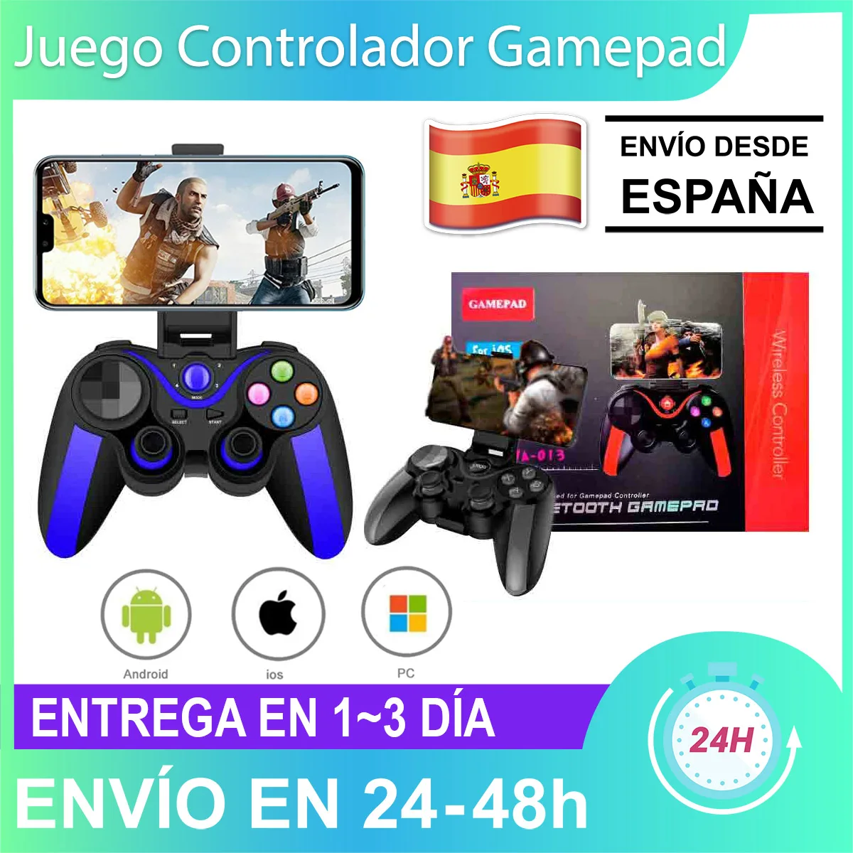 Gamepad VA-013 players with support, mobile Gamepad wireless Bluetooth game controller Joystick fast shipping from Spain