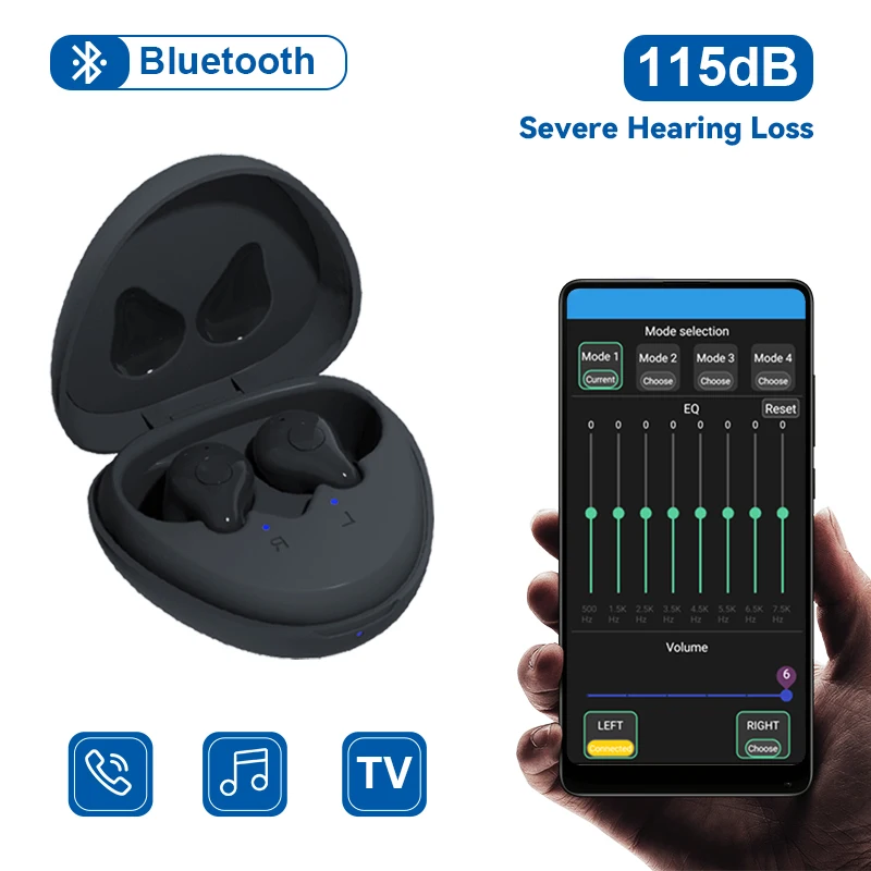 

Hearing Aids Audifonos with Bluetooth Rechargeable Digital 16 channels APP Touch Control Sound Amplifier Hearing Aid for Deafnes