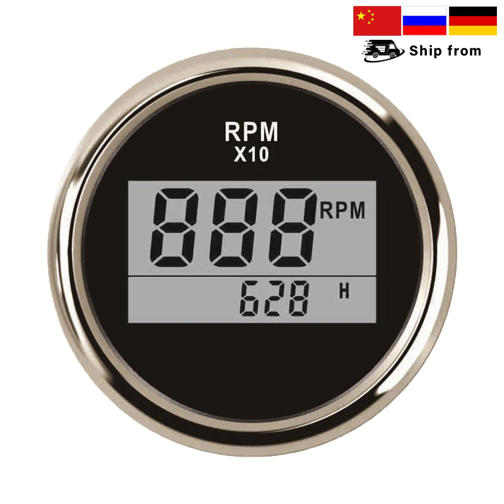

Цифровой тахометр ELING 52 мм (2 дюйма) с счетчиком моточасов 0-9990 об/мин, 12В/24В, с красной подсветкой для автомобилей, морской техники, лодок, тракторов