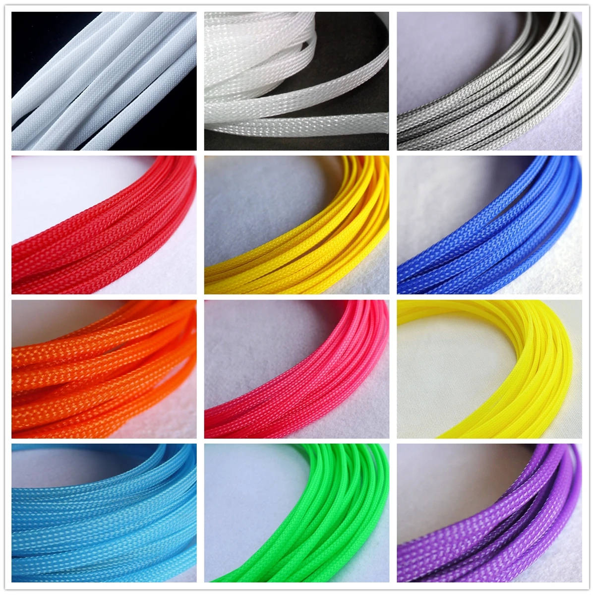 1M 3 4 6 8 10 12 14 16 18 20mm Colours Protective Tube PET Braided Expandable Sleeve Wire Wrap Insulated Nylon Protector Sheath