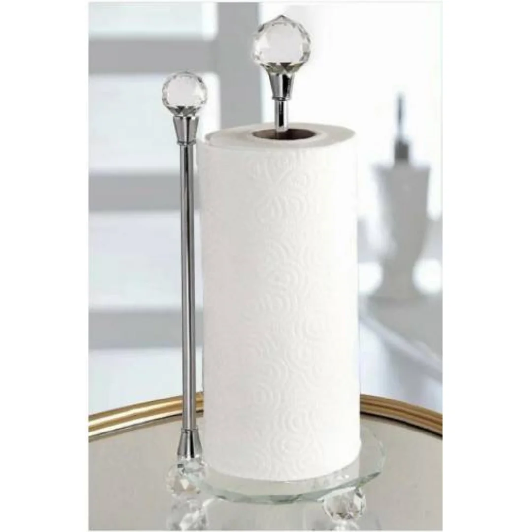 Elegant Glass Bathroom Kitchen Toilet Accessories Paper Towel Holder Crystal Stone Kitchen Organizer Handcraft Tissue Holder