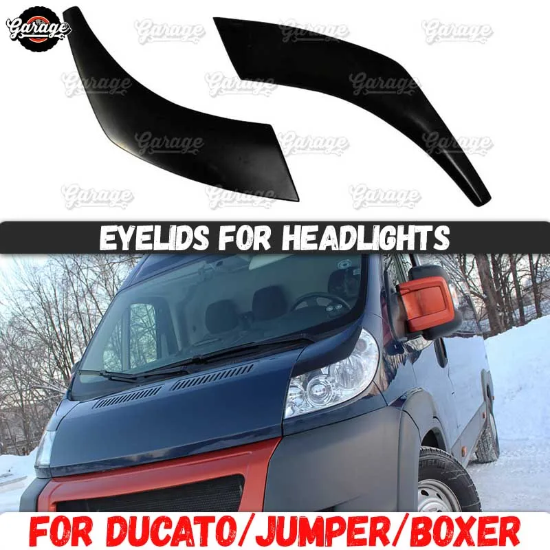 

Eyelids for headlights case for Fiat Ducato 2006-2013 ABS plastic pads cilia eyebrows covers trim accessories car styling tuning