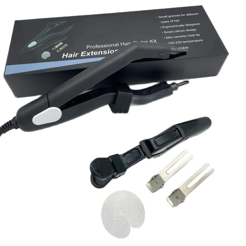 L-601 Heat Hair Connector 220 Degree Hot Fusion Iron Black Hair Styler Kit