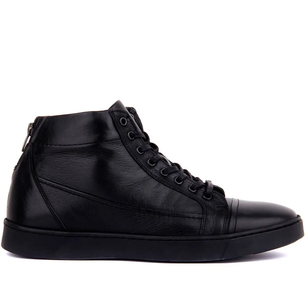 Botas masculinas de couro preto
