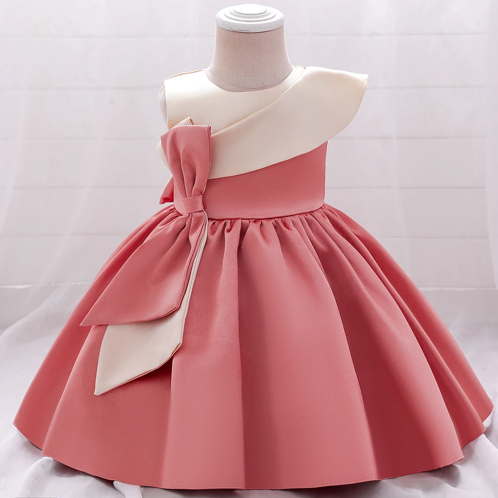 Big Bow Baby Girl Dress Toddler Baptism 1st Birthday Party Princess Prom Kids Dresses for Girls Christmas Bridemaid Wedding Gown