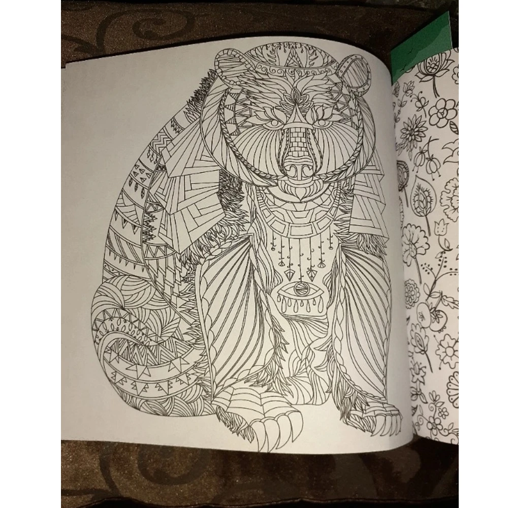 96 Pages Mandala Adult For Coloring Book Stress Reliever Animal Figured Flower Motif Geometric Shaped