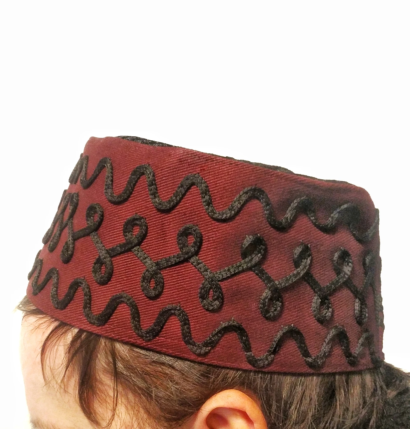 Men Muslim Prayer Hats Embroidered on Cotton Hats Men's Skull Cap Muslim Islamic Prayer Hat Perforated top black